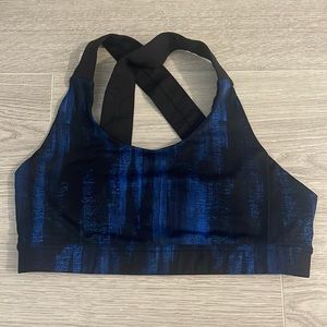 lululemon black and blue sports bra